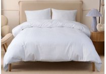 Постельное белье сатин страйп Lotus Home - Stripe White (Турция), евро